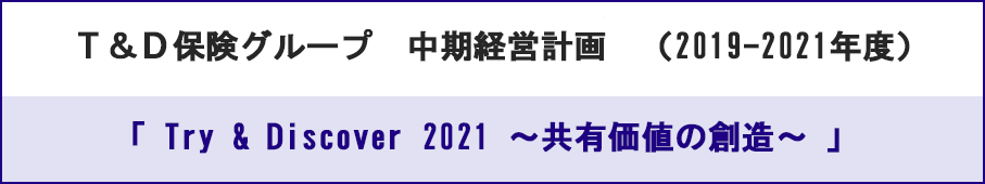 T&D保険グループ 中期経営計画（2016-2018年度） Try & Discover for the Next Stage ～成長領域拡大の3年～